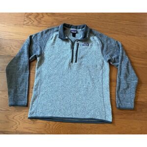 Patagonia Better Sweater Quarter Zip Fleece Pullover Men's Large Gray Two-Tone
